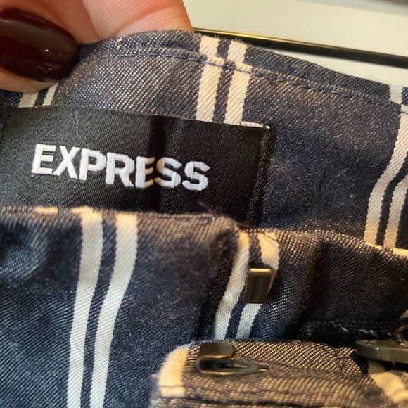 Blue and white paper bag pants. Worn once. - Picture 3 of 4